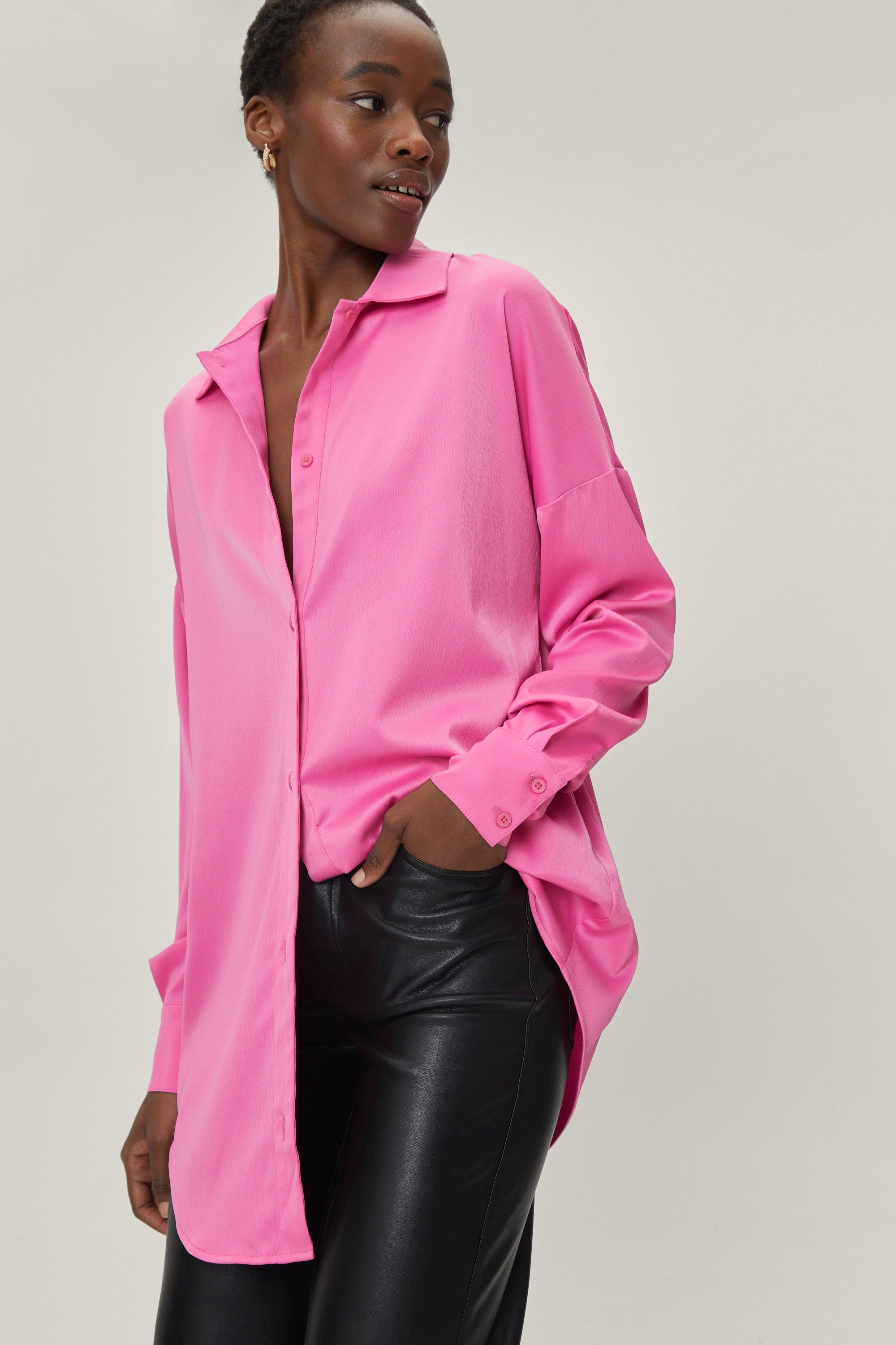 Oversized hot best sale pink shirt